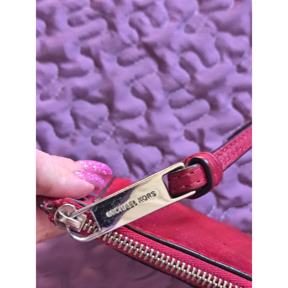 Michael Kors Red Suede Clutch - Picture 7 of 8